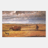 Sticker Rectangulaire Os de bison nivelés par Harvey Thomas Dunn (Devant)