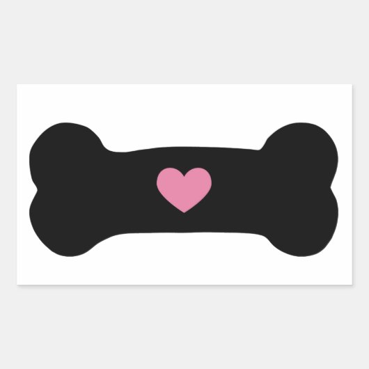 Sticker Rectangulaire Os de chien (Devant)