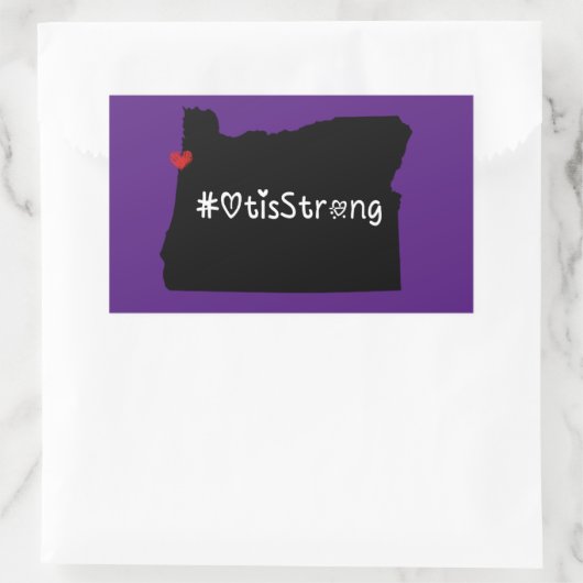 Sticker Rectangulaire Otis Strong Heart Noir (Sac)