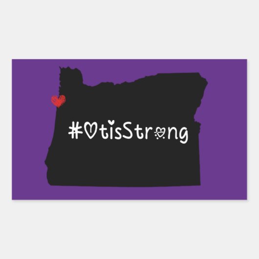 Sticker Rectangulaire Otis Strong Heart Noir (Devant)