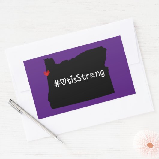 Sticker Rectangulaire Otis Strong Heart Noir (Enveloppe)