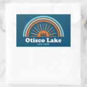Sticker Rectangulaire Otisco Lake New York Rainbow (Sac)
