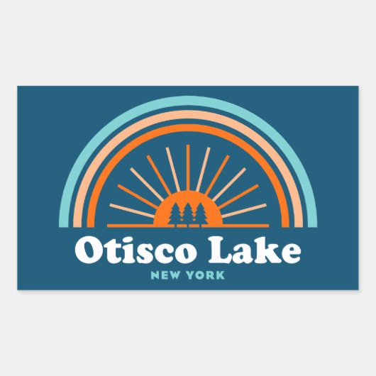 Sticker Rectangulaire Otisco Lake New York Rainbow (Devant)