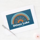 Sticker Rectangulaire Otisco Lake New York Rainbow (Enveloppe)