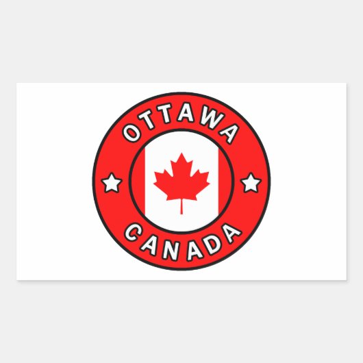 Sticker Rectangulaire Ottawa Canada (Devant)