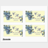 Sticker Rectangulaire OUBLIEZ-MOI NOTES MONOGRAM, MARIAGE PARTY crème bl (Feuille)