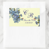 Sticker Rectangulaire OUBLIEZ-MOI NOTES MONOGRAM, MARIAGE PARTY crème bl (Sac)