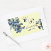 Sticker Rectangulaire OUBLIEZ-MOI NOTES MONOGRAM, MARIAGE PARTY crème bl (Enveloppe)