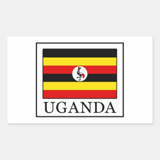 Sticker Rectangulaire Ouganda (Devant)