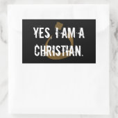 Sticker Rectangulaire Oui, je suis chrétien (Sac)