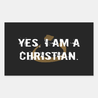 Sticker Rectangulaire Oui, je suis chrétien