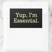 Sticker Rectangulaire Oui, je suis Essentiel. (Sac)