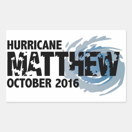 Sticker Rectangulaire Ouragan Matthew Octobre 2016 (Devant)