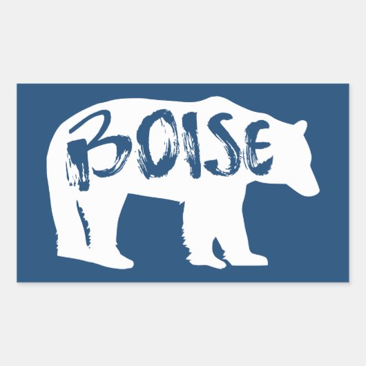 Sticker Rectangulaire Ours Boise Idaho (Devant)