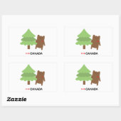 Sticker Rectangulaire Ours Canada (Feuille)