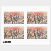 Sticker Rectangulaire Ours dansants (Feuille)