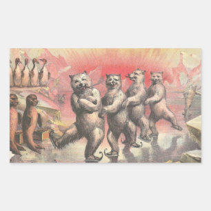 Sticker Rectangulaire Ours dansants