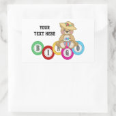 Sticker Rectangulaire Ours de Bingo (personnalisé) (Sac)