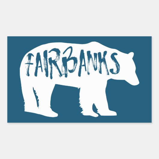 Sticker Rectangulaire Ours de Fairbanks Alaska (Devant)