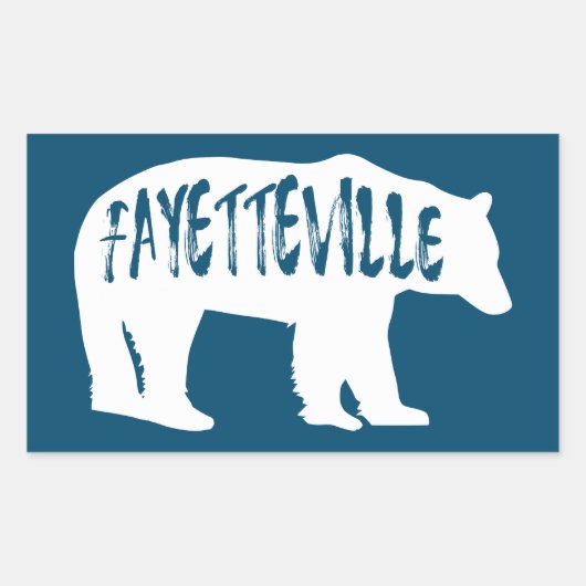 Sticker Rectangulaire Ours de Fayetteville Arkansas (Devant)