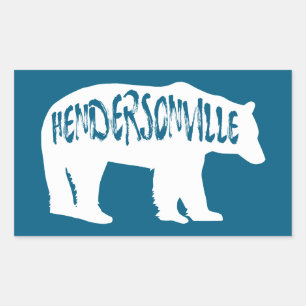 Sticker Rectangulaire Ours de la Caroline du Nord Hendersonville