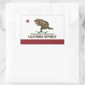 Sticker Rectangulaire Ours de skate de Californie (Sac)