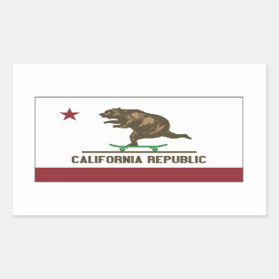 Sticker Rectangulaire Ours de skate de Californie