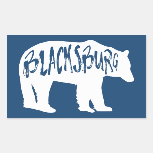 Sticker Rectangulaire Ours de Virginie de Blacksburg (Devant)