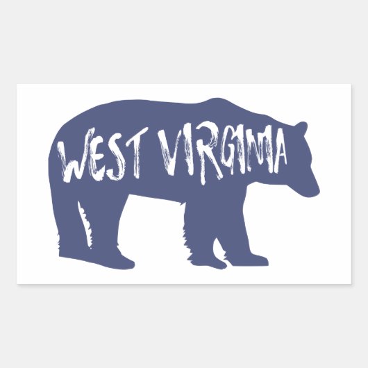 Sticker Rectangulaire Ours de Virginie occidentale (Devant)