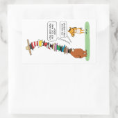 Sticker Rectangulaire Ours drôle Portant beaucoup de Casquettes (Sac)