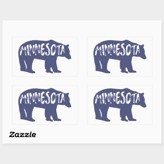 Sticker Rectangulaire Ours du Minnesota (Feuille)