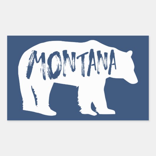 Sticker Rectangulaire Ours du Montana (Devant)
