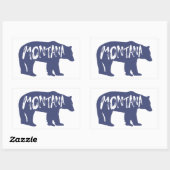 Sticker Rectangulaire Ours du Montana (Feuille)