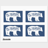 Sticker Rectangulaire Ours du New Hampshire (Feuille)