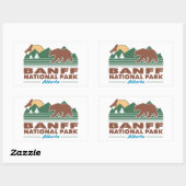 Sticker Rectangulaire Ours du parc national Banff (Feuille)