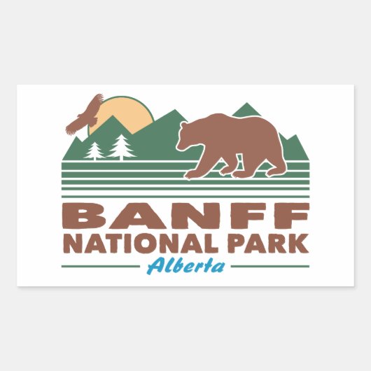 Sticker Rectangulaire Ours du parc national Banff (Devant)