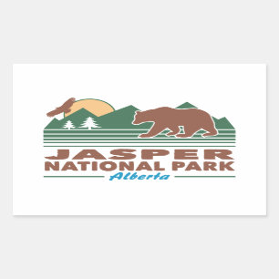 Sticker Rectangulaire Ours du parc national Jasper