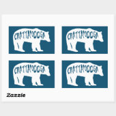 Sticker Rectangulaire Ours du Tennessee Chattanooga (Feuille)