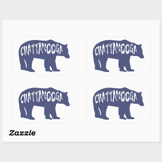 Sticker Rectangulaire Ours du Tennessee Chattanooga (Feuille)