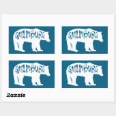 Sticker Rectangulaire Ours du Tennessee de Gatlinburg (Feuille)
