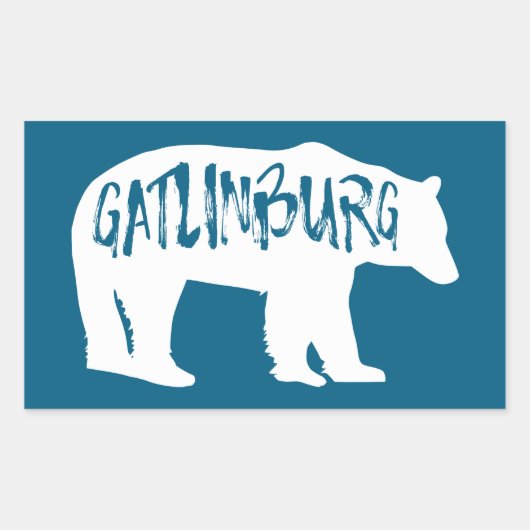 Sticker Rectangulaire Ours du Tennessee de Gatlinburg (Devant)
