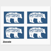 Sticker Rectangulaire Ours du Vermont Brattleboro (Feuille)