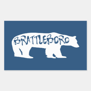 Sticker Rectangulaire Ours du Vermont Brattleboro