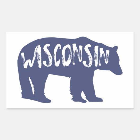 Sticker Rectangulaire Ours du Wisconsin (Devant)