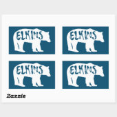 Sticker Rectangulaire Ours Elkins West Virginia (Feuille)