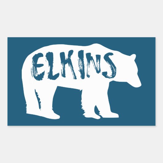 Sticker Rectangulaire Ours Elkins West Virginia (Devant)