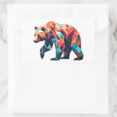 Sticker Rectangulaire Ours géométrique (Sac)