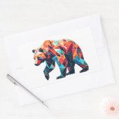 Sticker Rectangulaire Ours géométrique (Enveloppe)