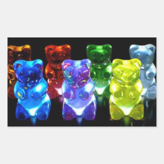 Sticker Rectangulaire Ours gommeux (Devant)