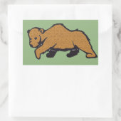 Sticker Rectangulaire Ours grizzli Brown Woodland (Sac)